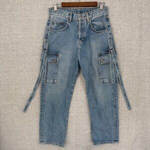 CARMAR LA Cargo Jeans‎ Denim Light Wash Utility Pockets Straight Leg Women's 25